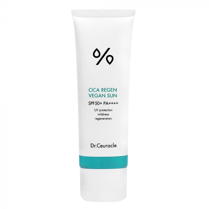 Противовоспалительный веганский солнцезащитный крем,Cica Vegan Sun Gel SPF 50 PA++++ , Dr.Ceuracle, 50 ml