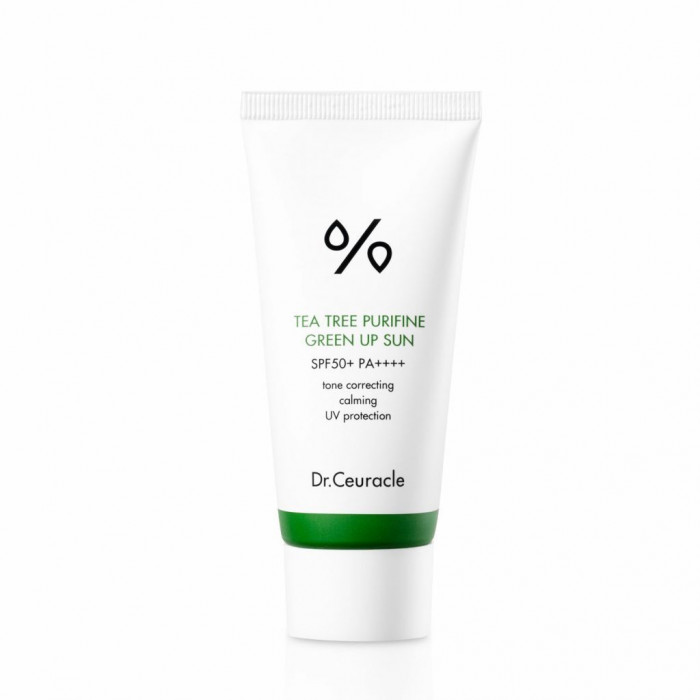 Солнцезащитный крем нейтрализующий покраснения и воспаления Tea Tree Purifine Green Up Sun SPF50+ , Dr.Ceuracle, 50 ml
